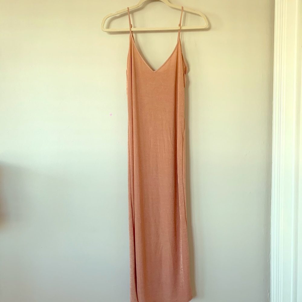 Champagne Pink Zara Midi Slip Dress